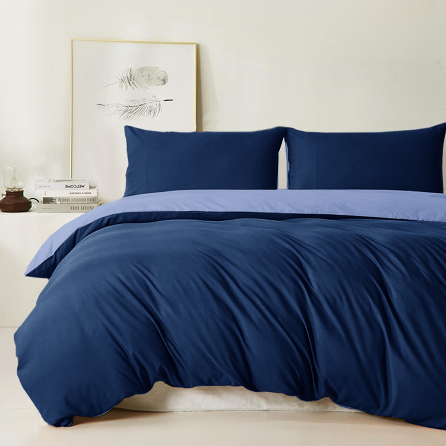 AR Ware Reversible Duvet Cover Set Washable Microfiber Soft Duvet Set with pillowcases Washable Single Double King Super King