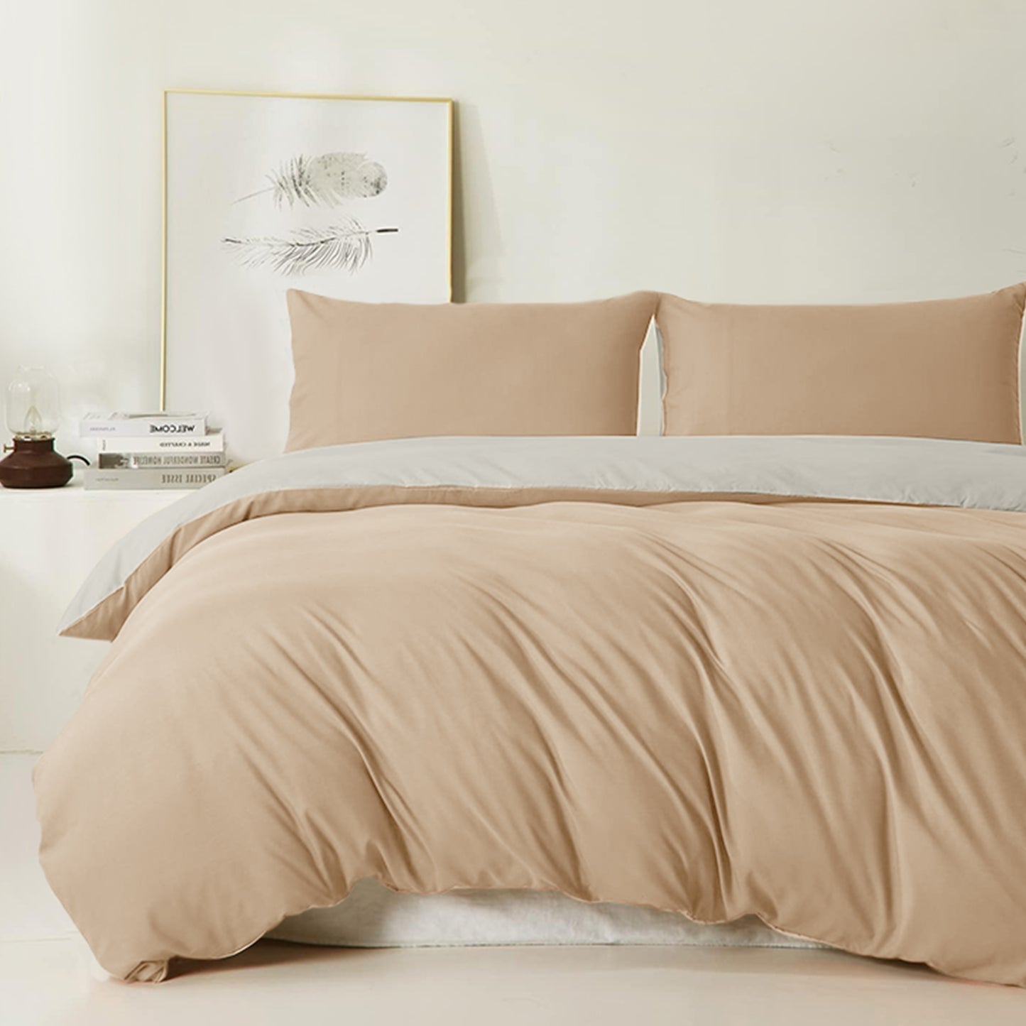 AR Ware Reversible Duvet Cover Set Washable Microfiber Soft Duvet Set with pillowcases Washable Single Double King Super King