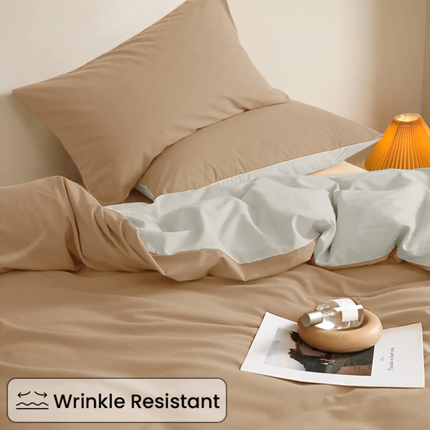 AR Ware Reversible Duvet Cover Set Washable Microfiber Soft Duvet Set with pillowcases Washable Single Double King Super King