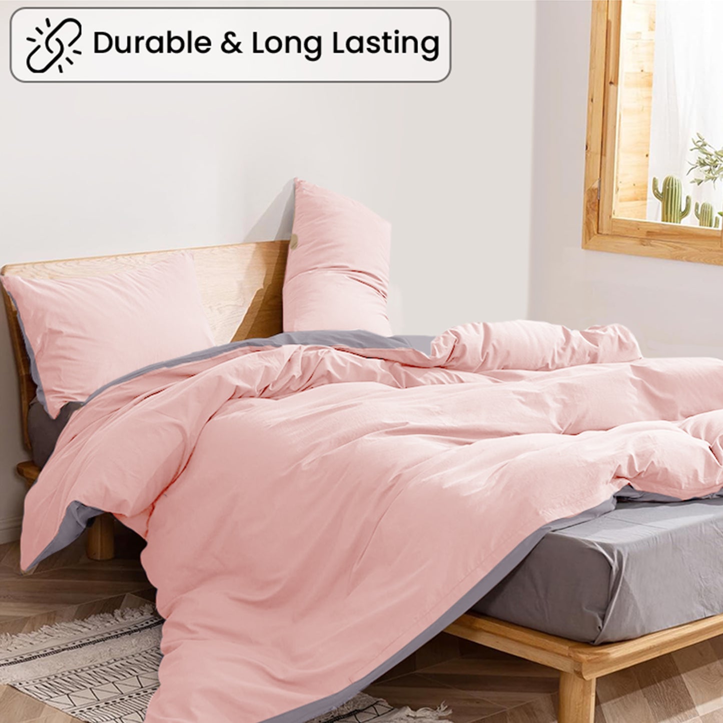AR Ware Reversible Duvet Cover Set Washable Microfiber Soft Duvet Set with pillowcases Washable Single Double King Super King