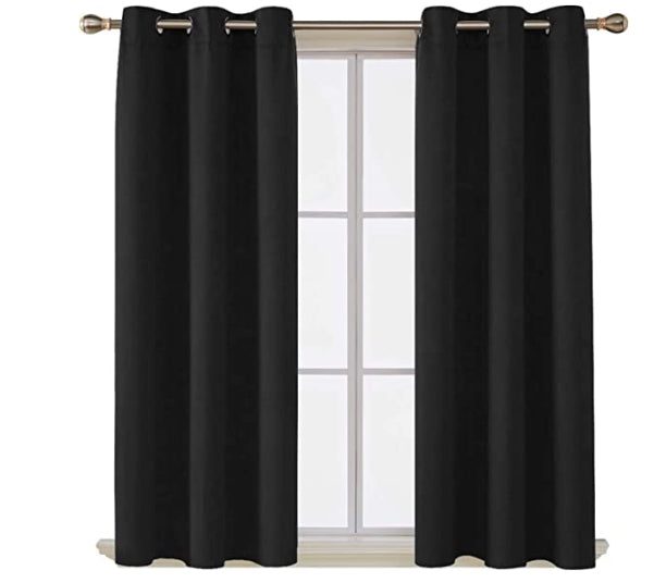 AR Ware Blackout Curtains For Bedroom - 2 Panels with Tie Backs and Eyelets Thermal Blackout Curtains - Energy Saving lightweight curtains, Noise Reducing, Soft Curtains Bedroom