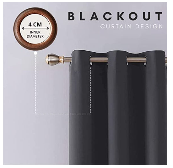 AR Ware Blackout Curtains For Bedroom - 2 Panels with Tie Backs and Eyelets Thermal Blackout Curtains - Energy Saving lightweight curtains, Noise Reducing, Soft Curtains Bedroom