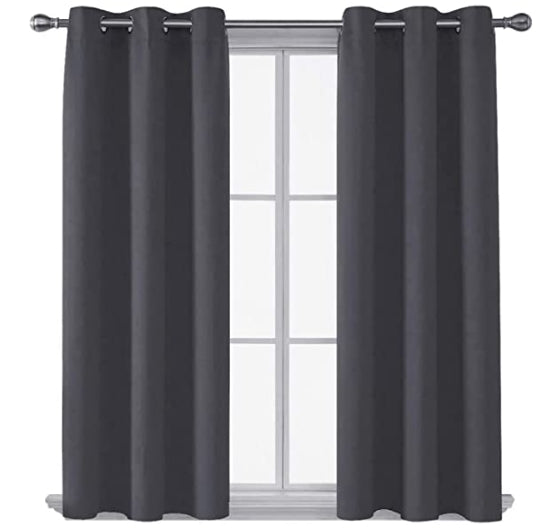 AR Ware Blackout Curtains For Bedroom - 2 Panels with Tie Backs and Eyelets Thermal Blackout Curtains - Energy Saving lightweight curtains, Noise Reducing, Soft Curtains Bedroom