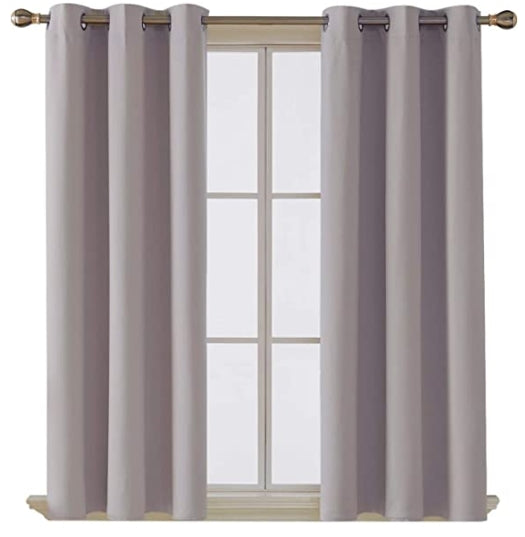 AR Ware Blackout Curtains For Bedroom - 2 Panels with Tie Backs and Eyelets Thermal Blackout Curtains - Energy Saving lightweight curtains, Noise Reducing, Soft Curtains Bedroom