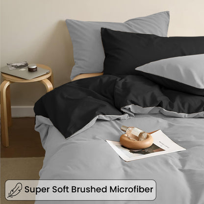 AR Ware Reversible Duvet Cover Set Washable Microfiber Soft Duvet Set with pillowcases Washable Single Double King Super King