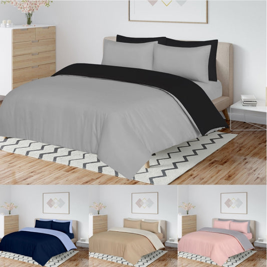 AR Ware Reversible Duvet Set Washable Microfiber Soft Duvet Set with pillowcases Washable Single Double King Super King