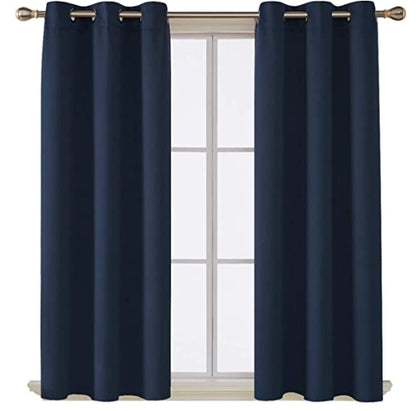 AR Ware Blackout Curtains For Bedroom - 2 Panels with Tie Backs and Eyelets Thermal Blackout Curtains - Energy Saving lightweight curtains, Noise Reducing, Soft Curtains Bedroom