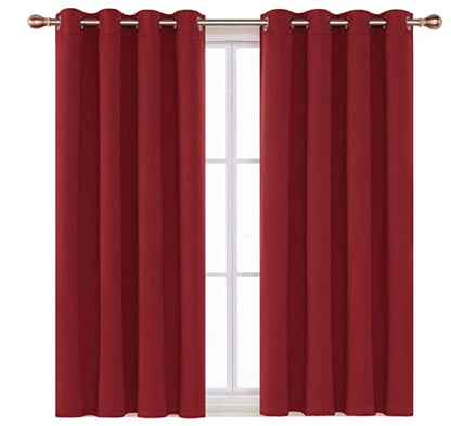 AR Ware Blackout Curtains For Bedroom - 2 Panels with Tie Backs and Eyelets Thermal Blackout Curtains - Energy Saving lightweight curtains, Noise Reducing, Soft Curtains Bedroom